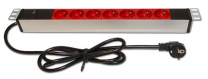 PDU7p+T1U-16 - Bandeau d'alimentation 19" 7 prises rouge + voyant lumineux