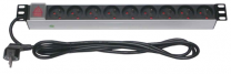 PDU9p+T1U-16I - Bandeau d'alimentation 19" 9 prises noir + interrupteur