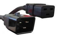 C20 / C19 W-Lock câble cordon d'alimentation rallonge IEC Noir