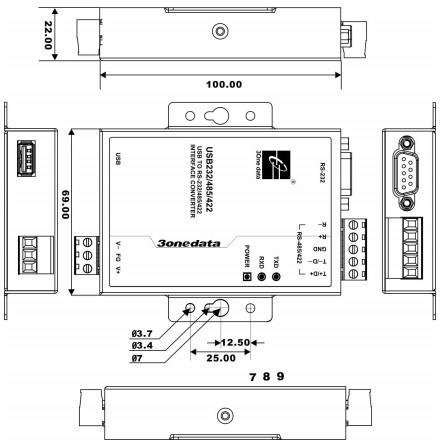 USB vers RS232-RS485-RS422